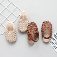 Sandalias De Piel Para Niñas Con Cordones Retro Princesa Suela Suave Transpirable Verano Cuero Suave TPR Cierre Elástico - details 1