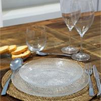 LA MEDITERRÀNEA, Vajilla de 18 pcs "ANDRA" Transparente,Material Vidrio , 6 platos llano(26.5cm), 6 platos hondos(21.5cm), 6 platos postre(19cm) - details 6