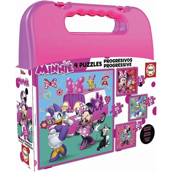 Educa Borras Puzzle Progresivo Minnie The Happy Helpers Maleta Infantil - 1