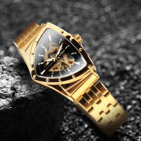 Reloj Automático De Lujo Para Hombres WINNER Con Esqueleto Triangular Y Correa De Acero Inoxidable Luminoso Resistente Al Agua Y Al Choque - details 4