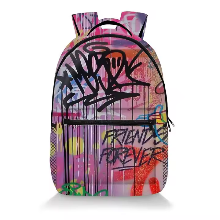 Graffiti impreto mochila de moda de gran capacidad simple - 1