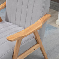 Silla tapizada Silla reclinable Diseño Skandi Patos de Madera de Caucho Gris Claro Adecuado para salón y relajación Tapizado, Modern Estilo, sensación Tecnológica, experiencia inteligente - details 3