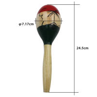 Paquete De 1 Par De Maracas De Madera Colorida Instrumentos De Percusión Para Fiesta Infantil Juguete De Agarre Para Bebés - details 5