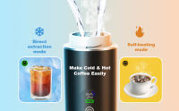 Cafetera eléctrica portátil, cafetera para automóvil para viajes y campamentos, cafetera que funciona con baterías compatible con café molido y cápsulas, color negro - details 6