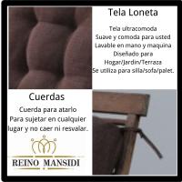 Cojín de Silla REINO MANSIDI 110x50x10cm Tela de Loneta Marrón - details 2
