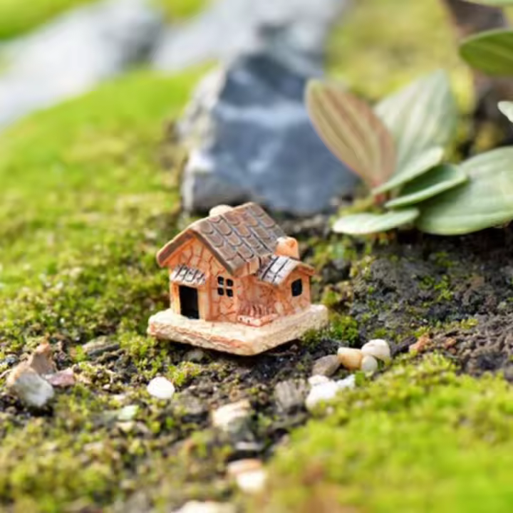 5Pcs Decoraciones De Casa De Muñecas Miniatura En Resina Estilo Retro Para Decoración De Jardín Y Hogar (Estilo Aleatorio) - 1