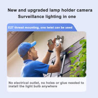 Cámara De Seguridad LED IP WiFi 8MP Con Soporte E27 Vigilancia Nocturna Zoom 10x Audio Bidireccional Monitoreo Automático PTZ - details 2