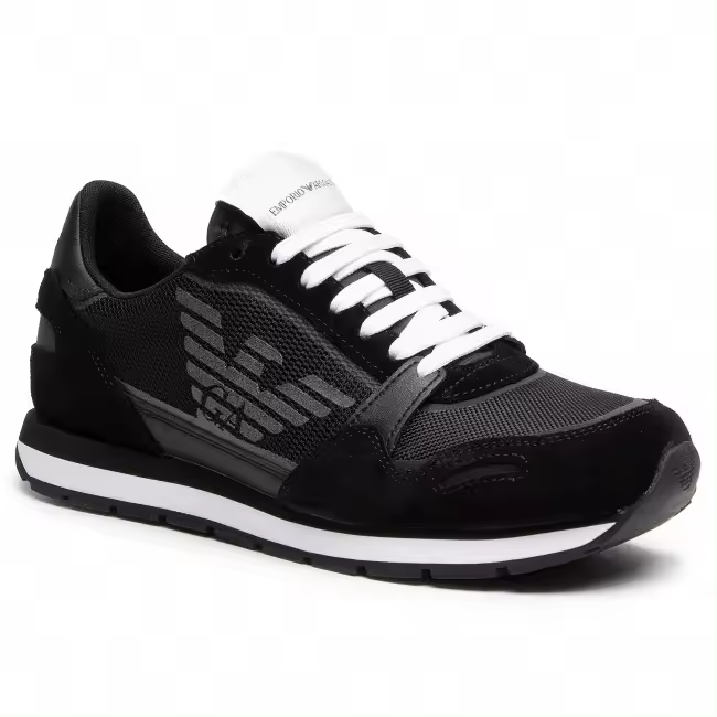 Emporio Armani Zapatillas Hombre Negro Blanco X4X537 XM678 N639 - 1