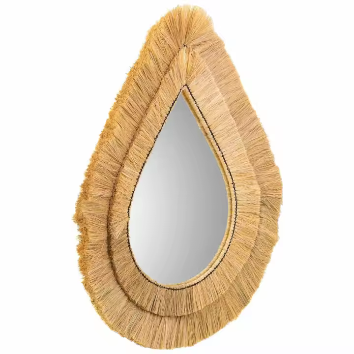 Espejo de fibra natural marrón 62x80x3 - 1