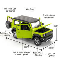 Coche De Juguete Suzuki Jimny a Escala 1:18 Con Luz Y Sonido 4 Puertas Abiertas Vehículos De Rueda Pull Back Para Niños Decoración Regalos Metal Y Goma Verde/negro - details 2