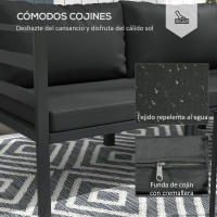 Outsunny Conjunto de Muebles de Jardín 7 Piezas Juego de Muebles de Terraza Incluye 5 Módulos de Sofá de Exterior con Cojines y 2 Mesas de Centro para Patio Gris - details 4