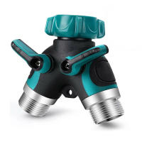 Diversor De Agua De Zinc De Aleación Y-Divisor Doble Vía Para Jardín Accesorios Con Rosca Interna Doble Grifo Divertor De Agua - details 0