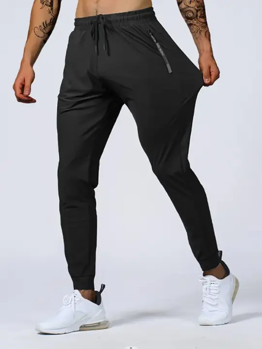 Men's Drawstring Sports Pants Quick Dry Athletic Trousers Gym Joggers Fitness Workout Summer - 1