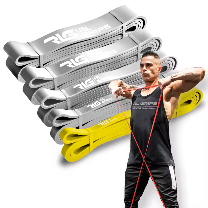 RL Grips® Bandas Elásticas de Resistencia para Musculación Individuales y en Pack - Gomas Fitness para Gimnasio Crossfit Aire Libre o Calistenia - Bandas para Dominadas y Asistencia - Desde 2,5kgs hasta 57kgs - 1