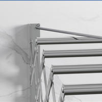 MARCTANI Tendedero Extensible Pared Acero Inoxidable - Tendederos Plegables Ahorra Espacio Interior o Exteriror - Tendal Plegable con 5 Barras 24 Pinzas - Tenderete de Ropa Fácil Instalación (100 CM) - details 8