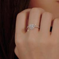 Anillos Mujer Plata de Ley 925 Anillo Corazon Zirconia Cúbica Ajustables Mujer Anillos de Compromiso - details 4