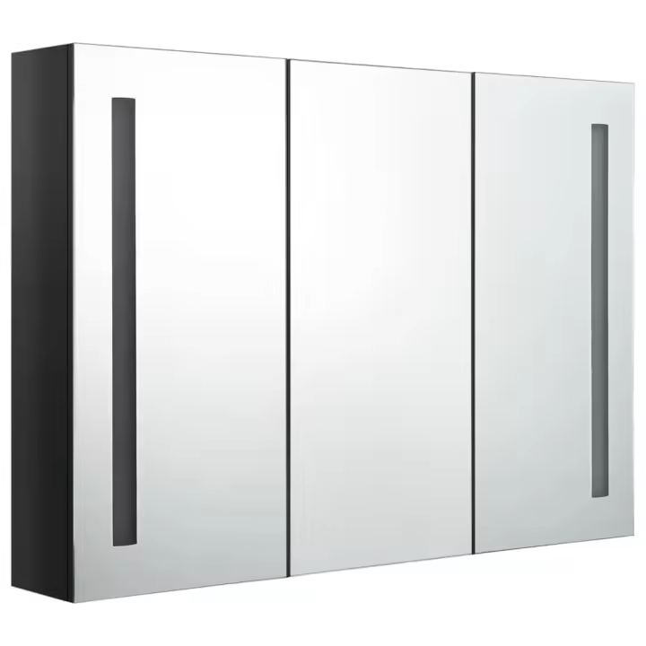 Armario de baño con Espejo LED Negro Bright 89x14x62 cm - 1