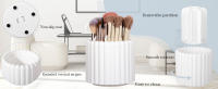 Soporte Giratorio De Maquillaje 360 Con 8 Slots Organizador De Pincel Removible Almacenamiento De Cosméticos Y Porta Bolígrafo - details 2