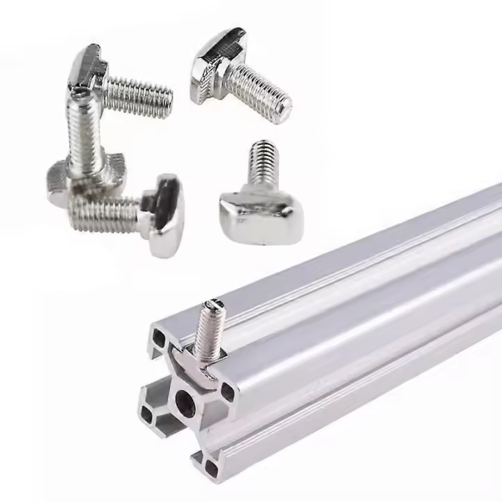 50pcslot M5 M6 M8 T Perno Tornillos para Accesorios de Perfil de Aluminio Norma European T-Tornillo Perno de Martillo en Forma de T 20304045 - 1