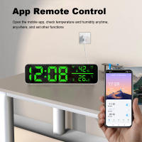 Sensor De Temperatura Y Humedad WiFi Tuya Con Alarma De Tiempo Y Espejo LED Para Decoración De Sala De Estar Pantalla De LED Material ABS - details 2