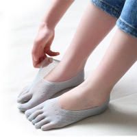 Pareja De Calcetines Ultradelgados Para Mujer Socks Invisible Five Finger Material De Algodón Tipo Casual Patrón Sólido - details 2
