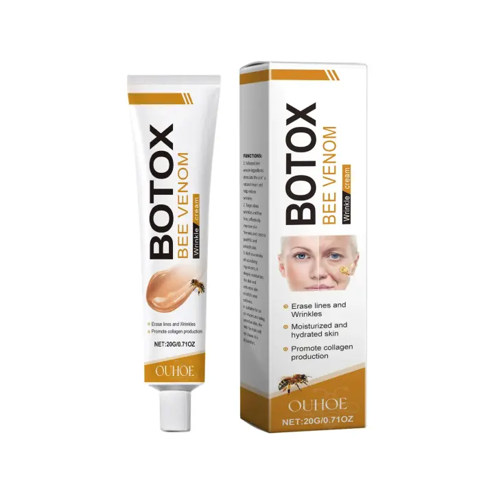 Crema de cuidado facial, crema de veneno de abeja, eliminación y compactación de arrugas de todo tipo de piel, hidratación, elevación y recuperación, crema de veneno de abeja antienvejecimiento, hidratante de crema (3 unidades) - 1
