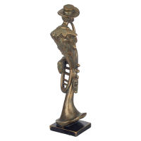 CAPRILO REGALOS & DECORACIÓN Figura Decorativa de Resina Bronce "Hombre Músico Trompeta". Adornos y Esculturas. Figuras Elegantes. Decoración Hogar. Regalos Originales. 12 x 11 x 42 cm - details 2