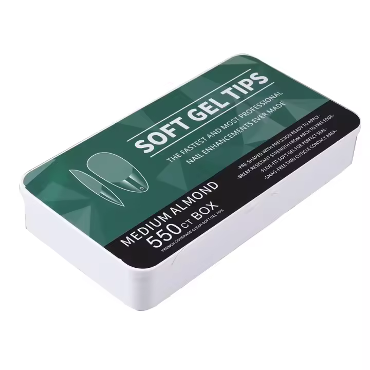 550pcs Tiras De Uñas Gelosas Sofisticadas Medianas Cortas En Forma De Dátil Y Cofre Matte Para Extensión De Uñas De Acrílico Herramientas De Manicura DIY Decorativas - 1
