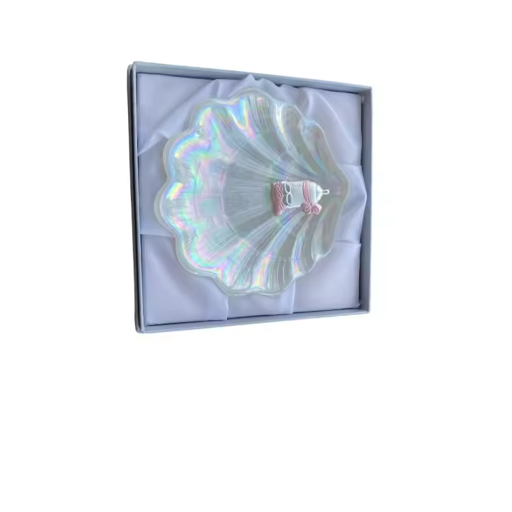 CONCHA DE BAUTISMO CRISTAL NÁCAR CON APLIQUE EN PLATA,VARIOS MODELOS - 1