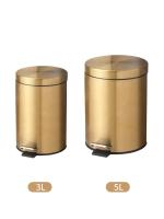 Bandeja De Papelera De Acero Inoxidable 5L Moderna Con Pedal De Pie Para Baño Y Cocina Resistente Al Polvo Y Agua Color Oro - details 10