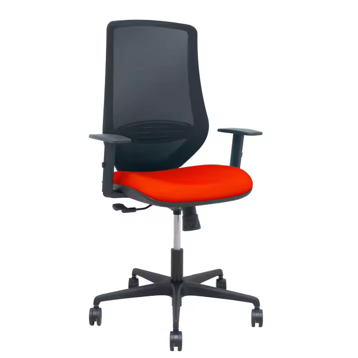 Silla Mardos sincro malla negra bali rojo brazo regulable - 1