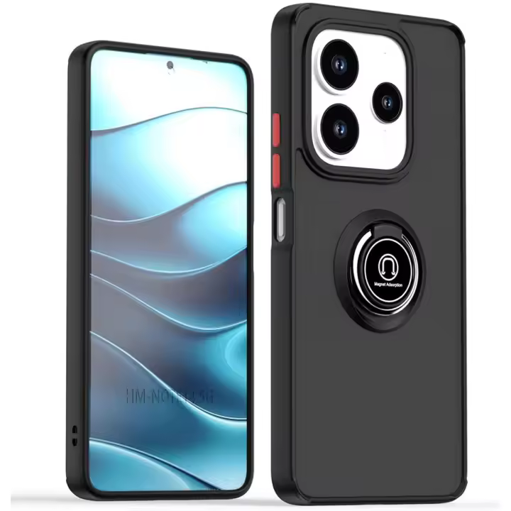 Funda Mate Tumundosmartphone con Borde Negro y Anillo Giratorio 360 para Xiaomi Redmi Note 14 4G - 1