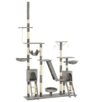 vidaXL Rascador para Gatos con Poste Sisal 230-250cm Accesorios Mascotas Color Azul,  Gris,  Beige con huellasde patas y mas - details 1