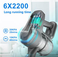 Aspiradora escoba sin cable 25kPa, inalámbrica vertical y de mano, 6 en 1 ligera, varita flexible 180°, 45 min, depósito 1,2 L, cepillo para mascotas, alfombra y suelos duros - details 5