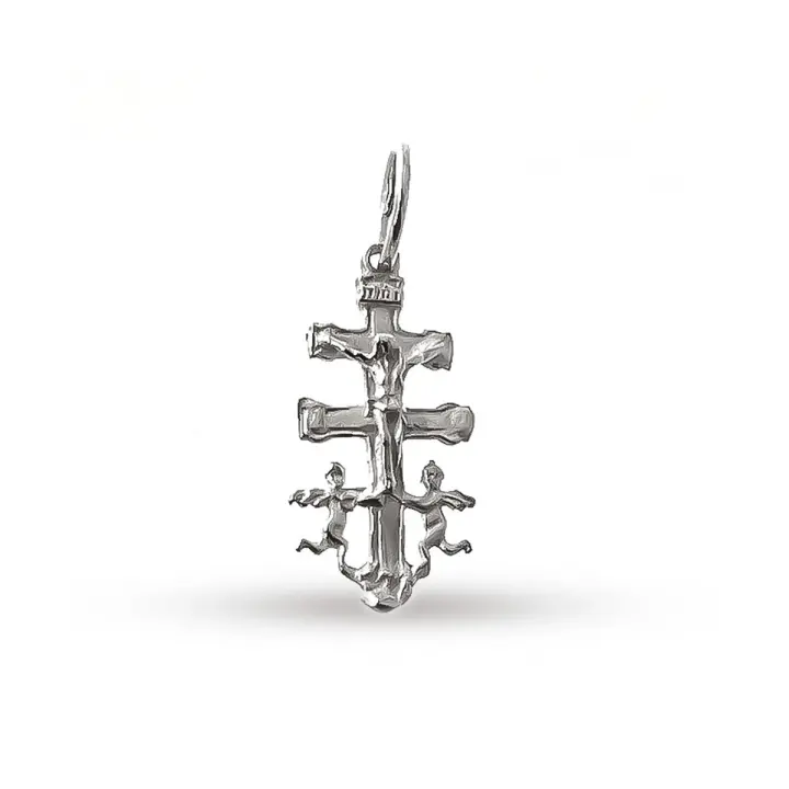 Inmaculada Romero - Cruz de Plata Ley 925m Caravaca 20mm. Cristo Realce Virgen Detrás - Pack de Bisutería - 1