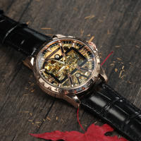 Reloj Mécanico De Lujo Para Hombres Con Cuarzo Automatico Y Esqueleto Dorado Iced out En Acero Inoxidable Reloj De Pulsera Casual Con Correa De Acero Inoxidable Y Luz Oscurecida - details 12