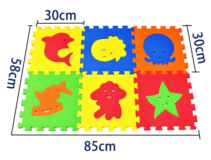 6pcs Alfombras De Juego Para Niños EVA 30x30cm Alfombra De Actividades De Gimnasio Para Habitación Suave Educativa Juguete De Rompecabezas Para Bebés Aprendizaje Al Caminar - 1