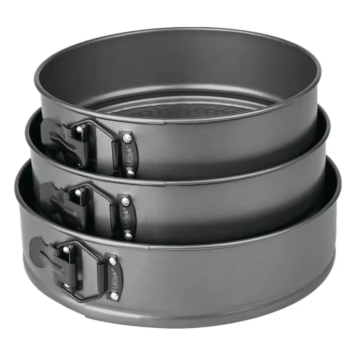 DISTRIBUX Molde de Horno Desmontable con Doble Capa Antiadherente Juego de 3 Moldes de ø22, ø24 y ø26 cm o ø18, ø20 y ø22cm dos juegos a elegir - 1