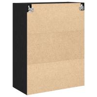Cabinet montado en la pared de vidaXL con puertas de vidrio en roble negro 69,5x34x90 cm - details 5