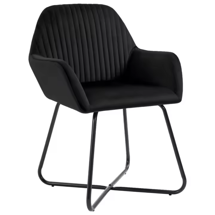 VidaXL Pack de 4 sillas Vila respaldo alto tapizado terciopelo 84x61x61 cm - 1