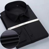 Camisa De Piel De Bambú Para Hombre Blanco Cuello Cuadrado Manga Larga Talla Grande 8XL 7XL 6XL 5XL Ajuste Regular Formal Para Negocios Y Sociales - details 7