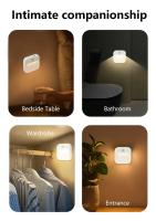 Lámpara Nocturna LED Con Sensor De Movimiento Recargable Cuadrada 3 Colores Ajustables Iluminación Para Dormitorio Escaleras Armario - details 12
