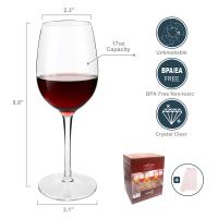 MICHLEY Jarrones De Vino De Plástico Inquebrantables 2/4/6PCS Rojos Reutilizables Para Fiesta Barra 12.5oz 355ML Lavables a La Nevera - details 2