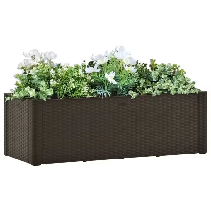 vidaXL Arriate con sistema de riego automático moca 100x43x33 cm - 1