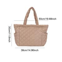 Bolso De Hombro Puffer Para Mujeres Y Niñas Estilo Casual Cuadrado De Plegado Invernal Bolso De Mano Quilted Tote Bag - details 6