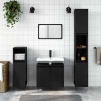 vidaXL Armario de baño madera de ingeniería envejecida 58x33x60 cm en color Madera antigua/Roble artisan/Blanco y más | almacenamiento funcional diseño moderno para baño dormitorio sala - details 8