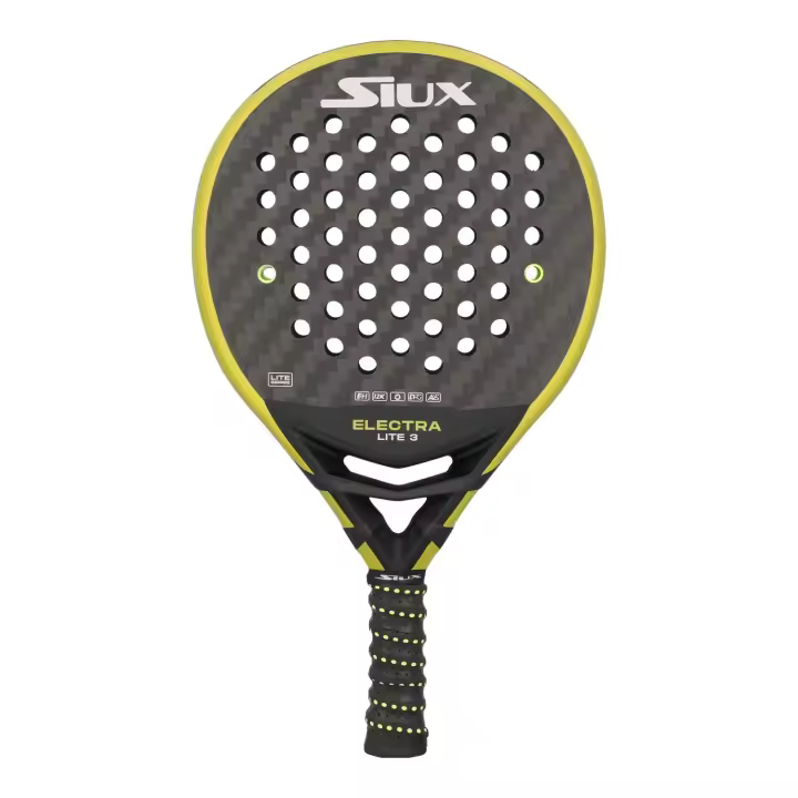 Pala de padel SIUX ELECTRA ST3 LITE- Pala redonda para jugadores de nivel avanzado/profesional. Carbono 12K y goma EVA hard - 1