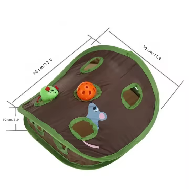 Juguete Interactivo Para Gatos Juego De Escondite Y Busqueda Con 9 Agujeros Y Bola Collapsible Puzzle Ejercicio Para Gatos - 1
