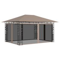 vidaXL Cenador con Mosquitera 4x3x2,73 m Toldo Parasol Marquesina Carpa Color Taupé,  Crema,  Antracita y mas - details 2