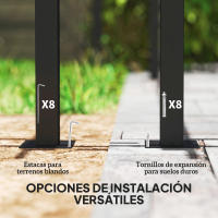 Outsunny Pérgola con Techo Retráctil 4x3 m Pérgola de Aluminio con Paredes Laterales Cenador con Tela de Poliéster Anti-UV Resistente al Agua Pabellón para Jardín Patio Terraza - details 3